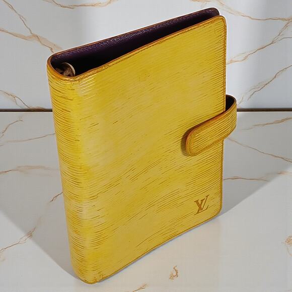 Authentic Louis Vuitton Epi Agenda MM Day Planner Cover Yellow MSRP $799 - Picture 5 of 14